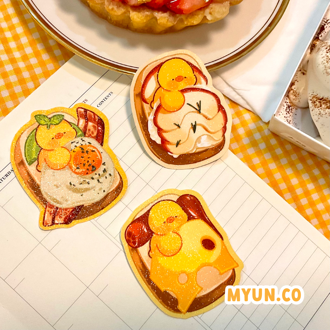 Apple Toast Waterproof Die Cut Sticker