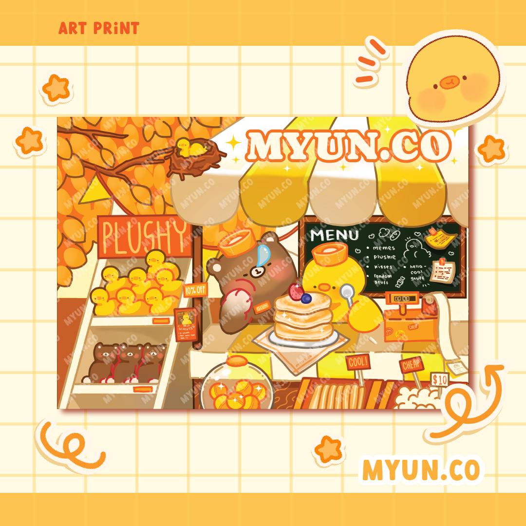 Shop In Autumn Matte Postcard