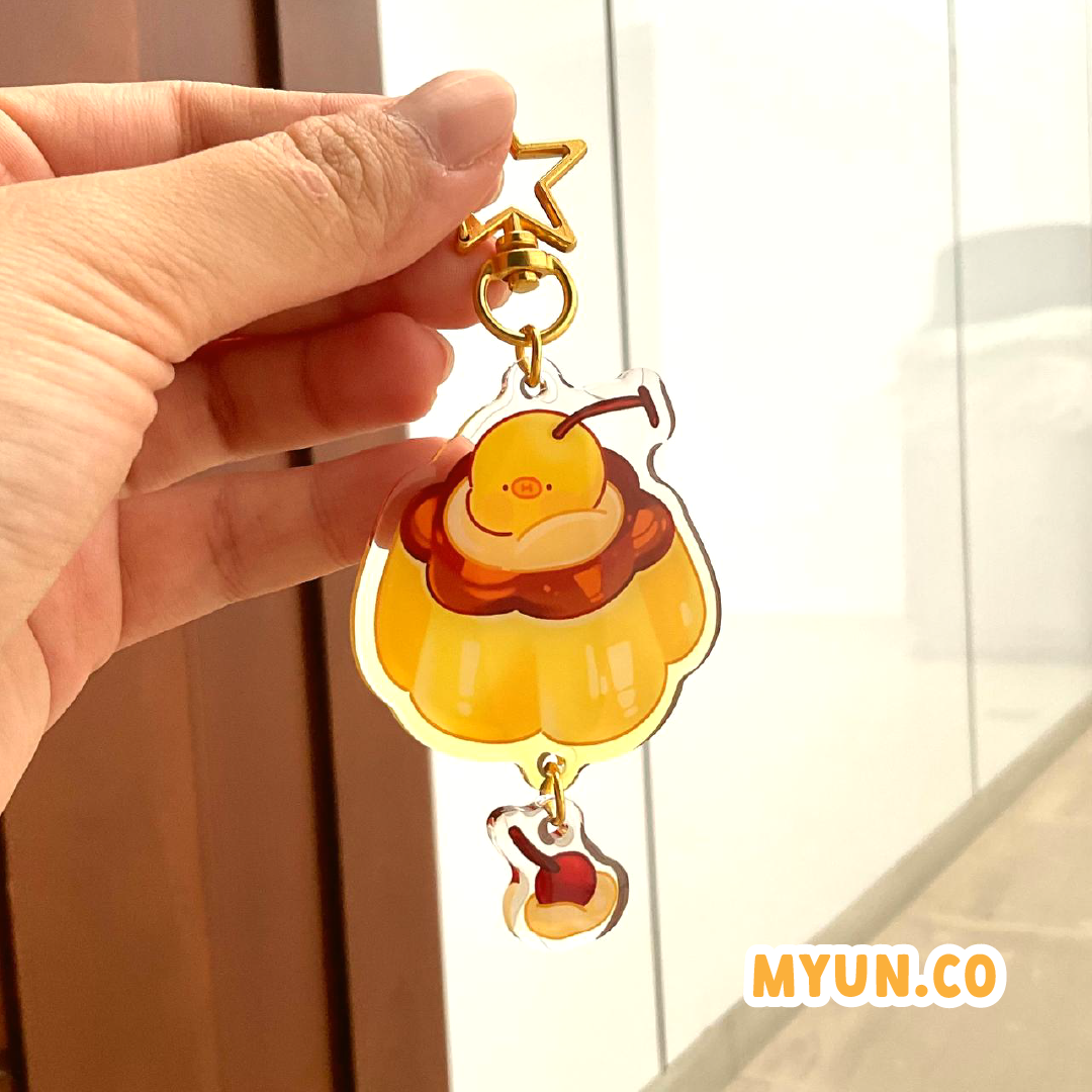 Pudding Head Epoxy Keychain