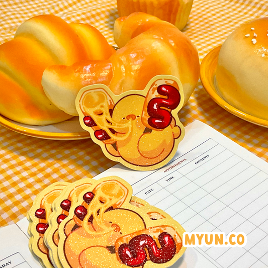 Cheezy Corndog Waterproof Die Cut Sticker