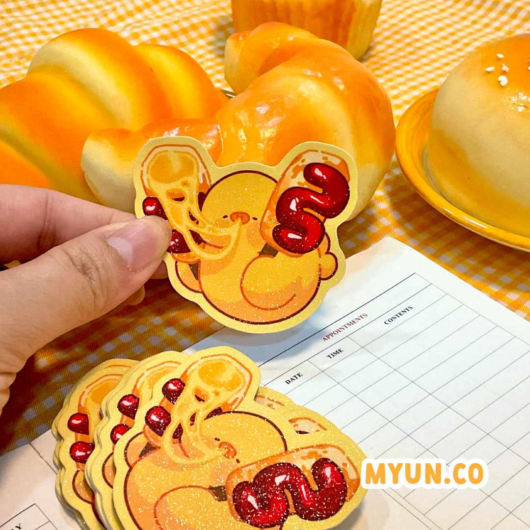 Cheezy Corndog Waterproof Die Cut Sticker