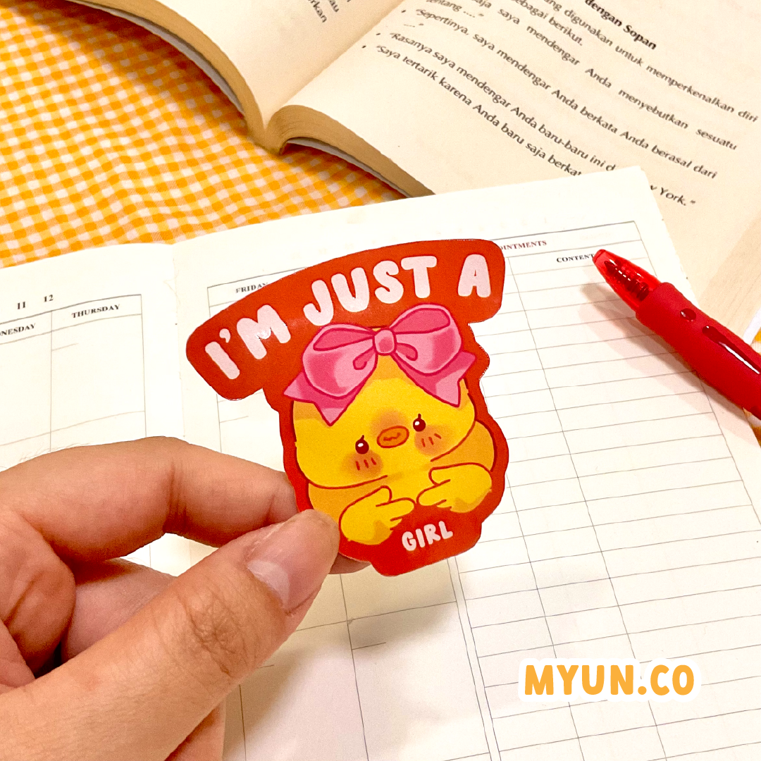 Just A Girl Waterproof Die Cut Sticker