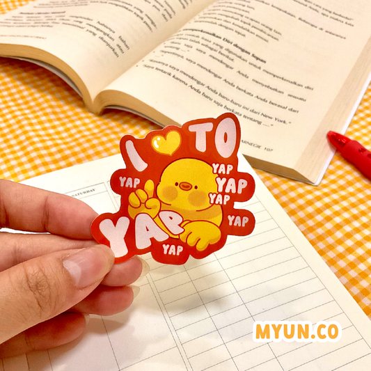 I Love To Yap Waterproof Die Cut Sticker