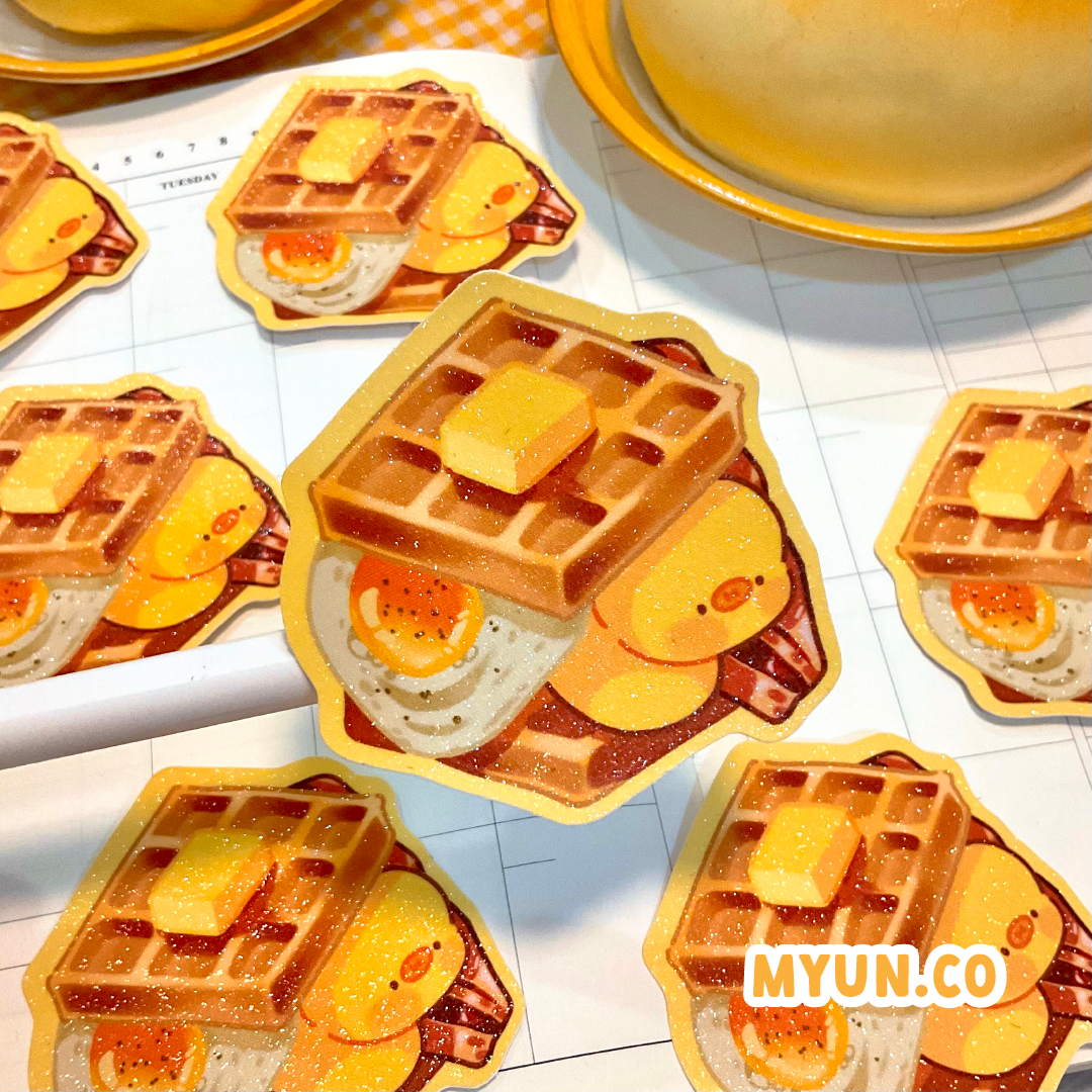 Savory Waffle Waterproof Die Cut Sticker