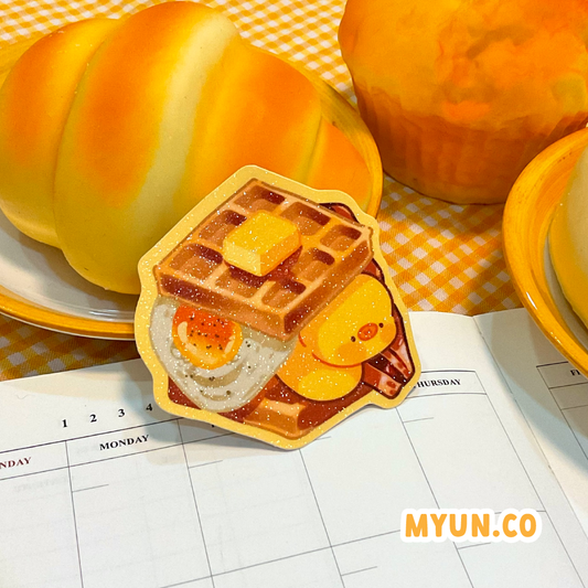 Savory Waffle Waterproof Die Cut Sticker