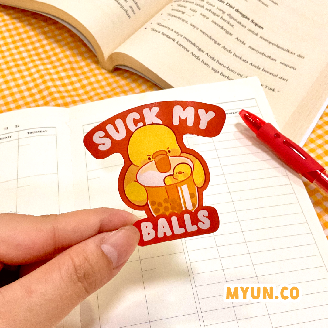 Suck My Balls Waterproof Die Cut Sticker