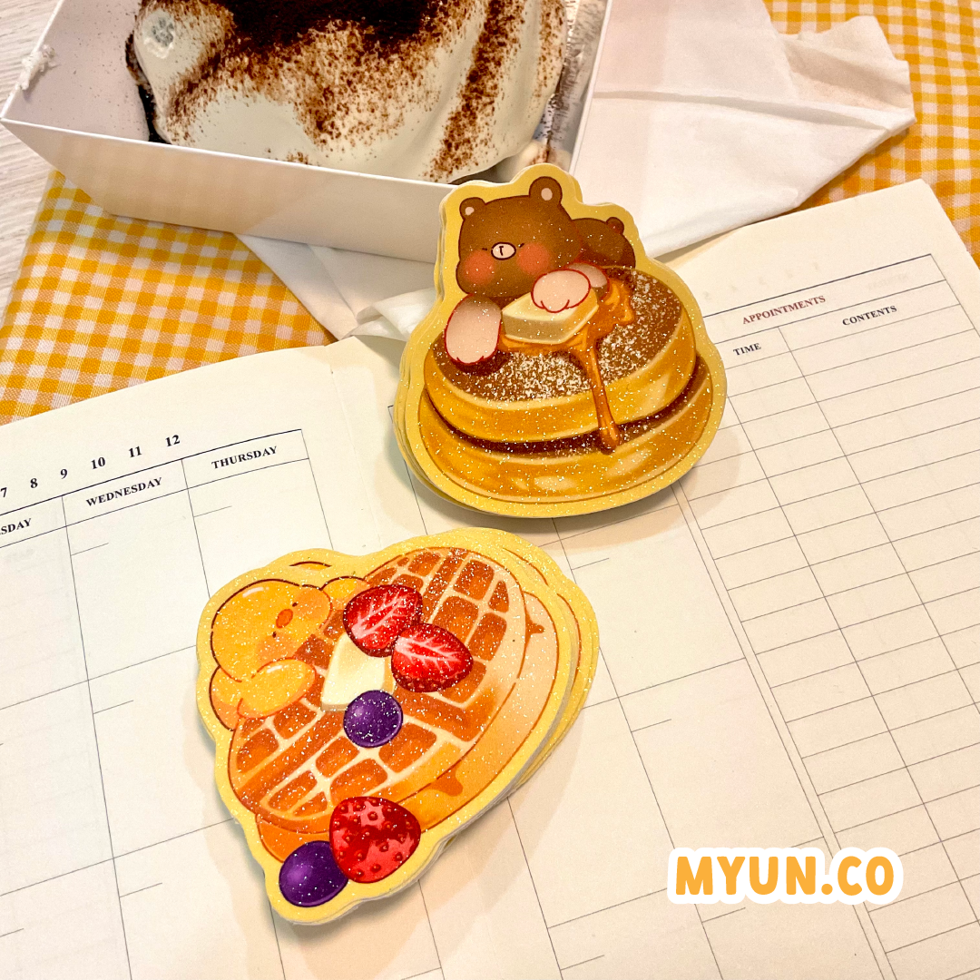 Myun Waffle Waterproof Die Cut Sticker