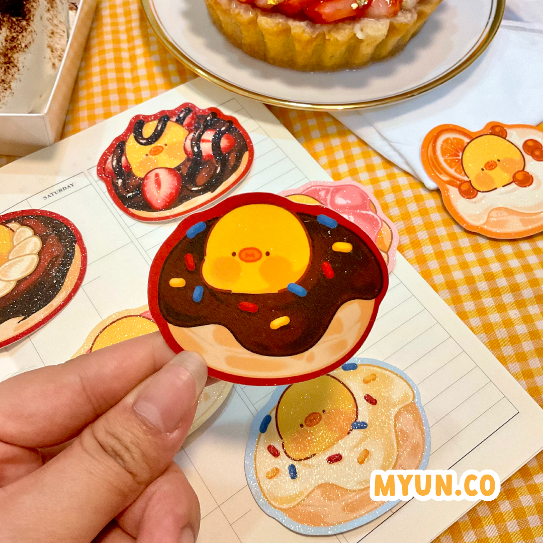 Choco Sprinkle Donut Waterproof Die Cut Sticker