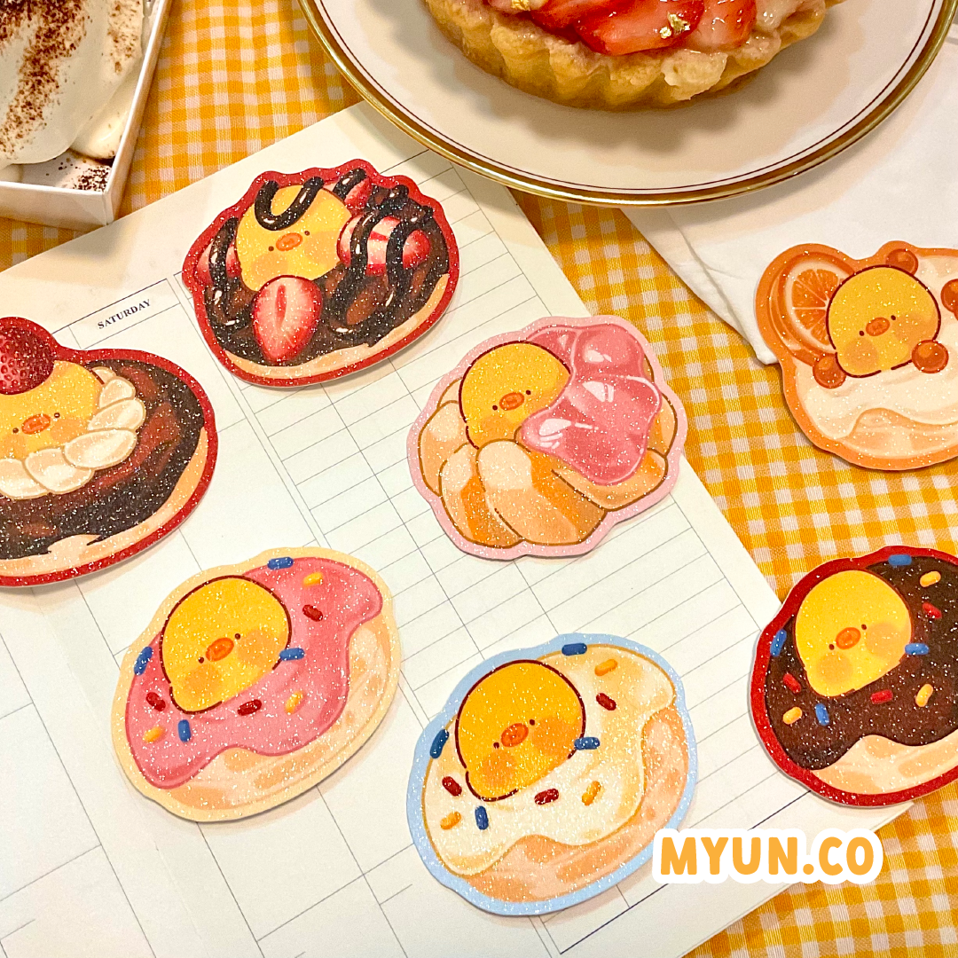 Strawberry Choco Donut Waterproof Die Cut Sticker