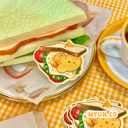 Egg Sandwich Die Cut Sticker