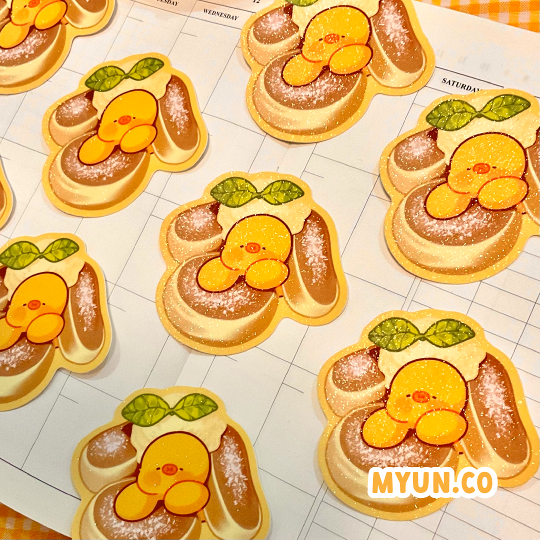 Pancake With Sugar Waterproof Die Cut Sticker