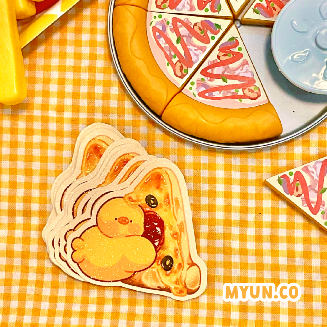 Cheezy Pizza Waterproof Die Cut Sticker