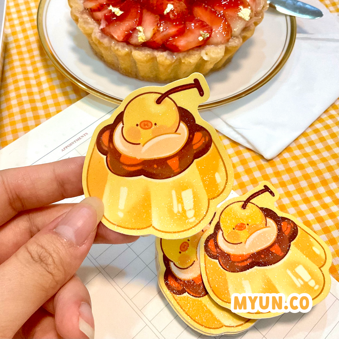 Pudding Head Waterproof Die Cut Sticker