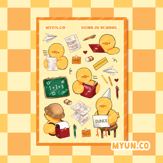 Dumb In School Waterproof Transparent Sticker Sheet