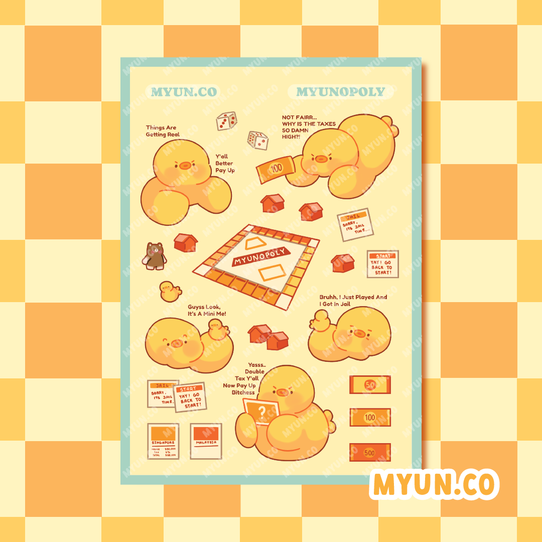 Myunopoly Waterproof Transparent Sticker Sheet