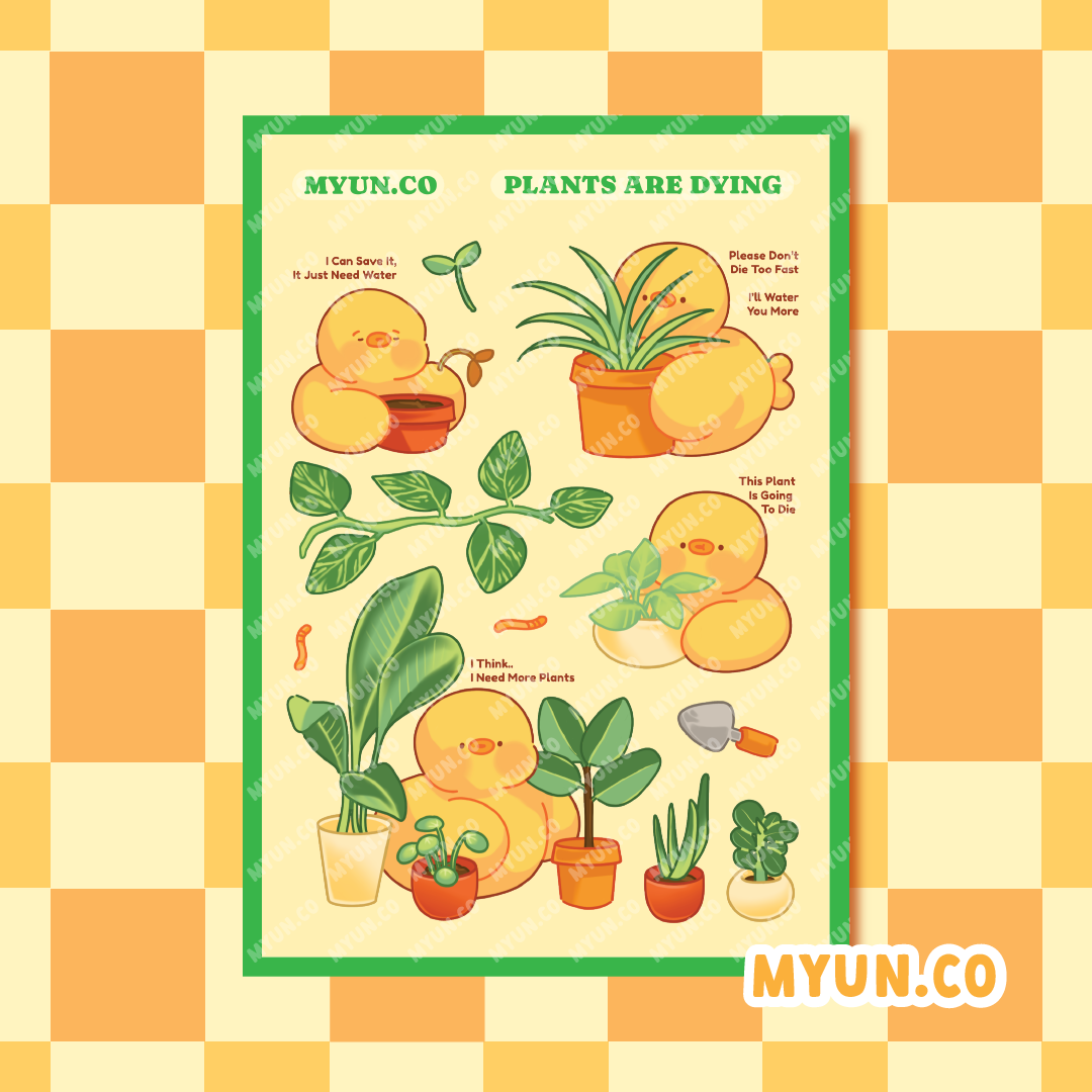 Plants Are Dying Waterproof Transparent Sticker Sheet