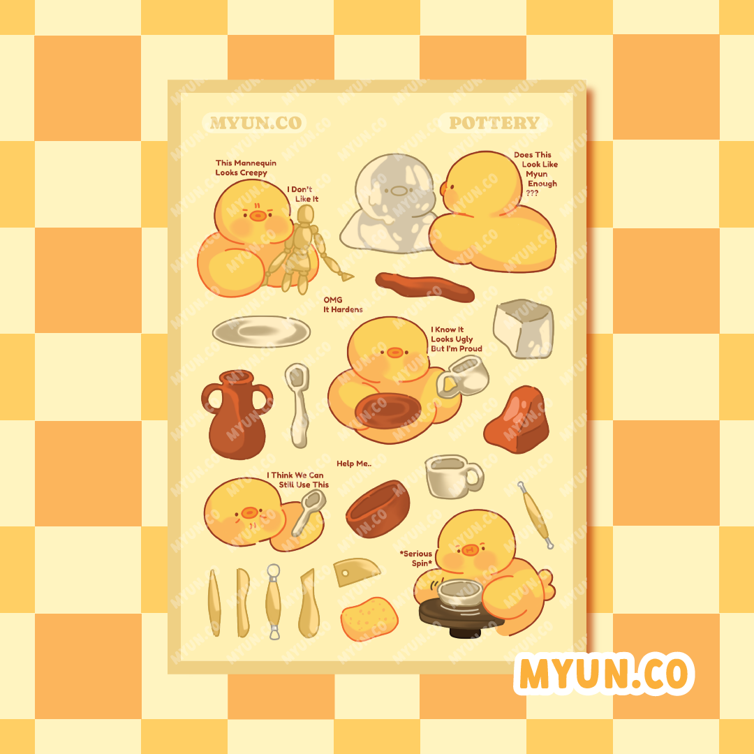 Pottery Waterproof Transparent Sticker Sheet