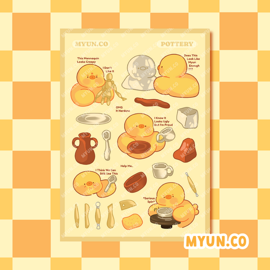 Pottery Waterproof Transparent Sticker Sheet