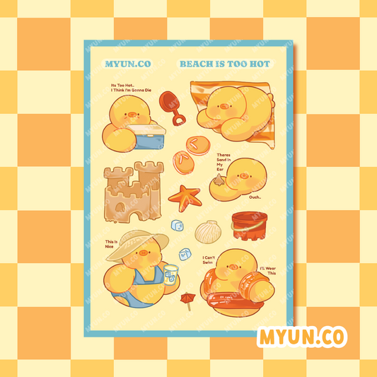 Beach Is Hot Waterproof Transparent Sticker Sheet